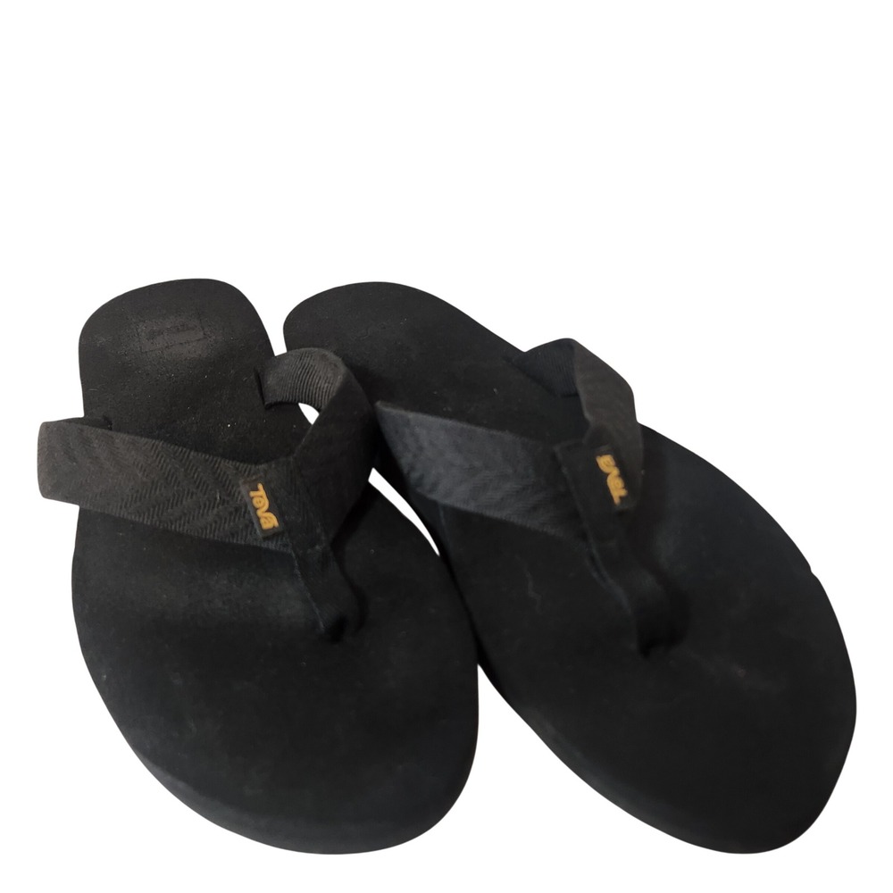 Teva Mush II Mens Black Flip Flop Sandals Thong Webbing Straps 4198‎ Size 11